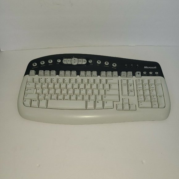 Microsoft Multimedia Keyboard 1.0a KB-0168 Wired. White/Gray/Black Pre-owned - Picture 12 of 12